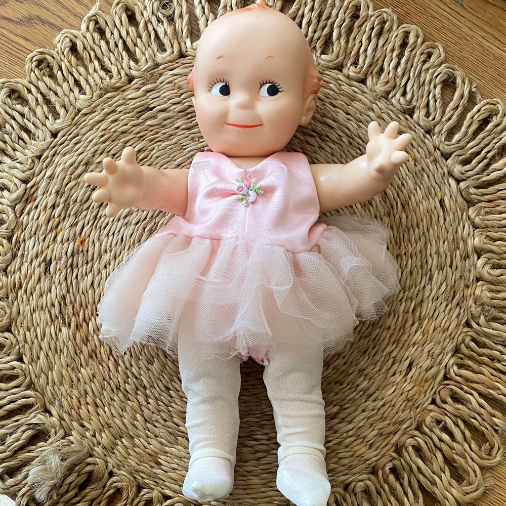 Vintage Cameo Pink Tutu Doll with White Tights “10” inches height